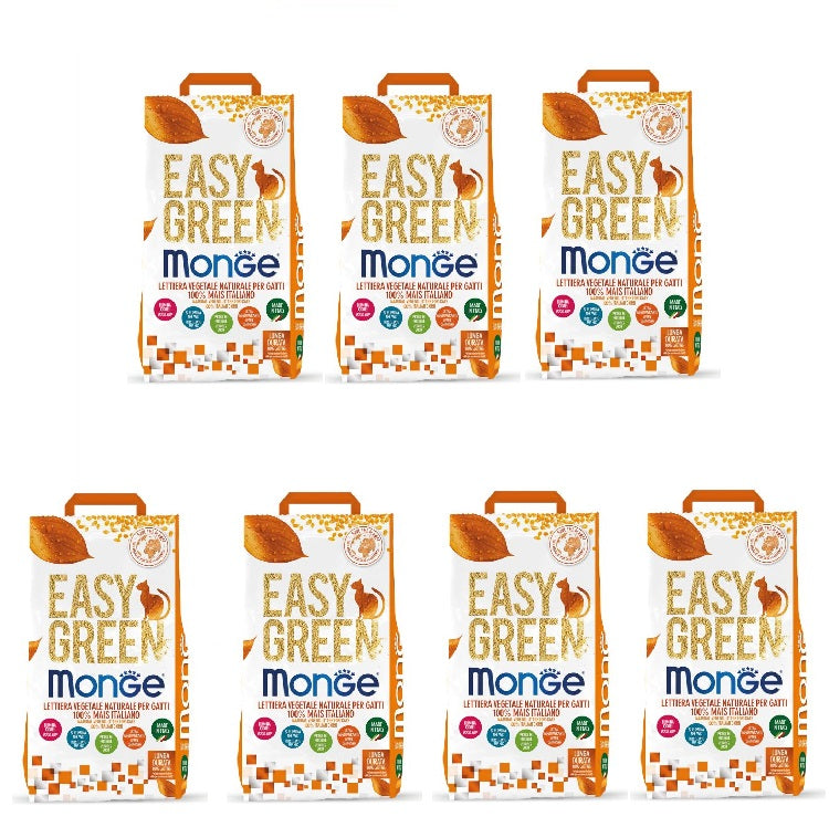 7x3,8kg Monge Easy Green Mais Italiano 100% - Lettiera da WC 7x3,8kg Monge Easy Green Mais Italiano 100% - Lettiera da WC